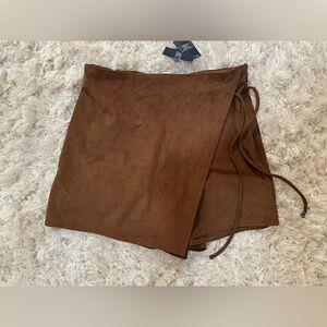 Faux suede skorts